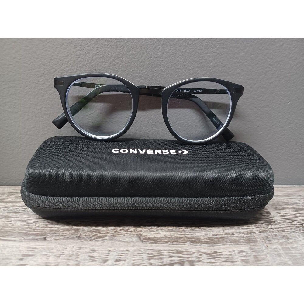 Converse Q310 BLACK 46-21-140 Black/White Full Rim Plastic Eyeglasses Frame ST72